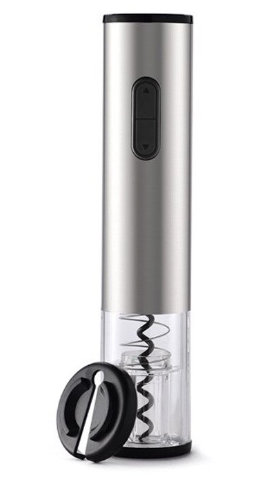 Tirbuson electric pentru sticle de vin cu dispozitiv inlaturare sigiliu Argintiu